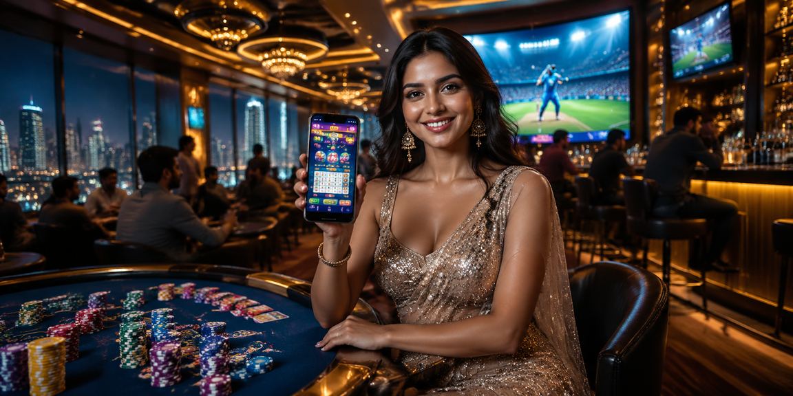 Cricket match with betting overlay on mobile device in India